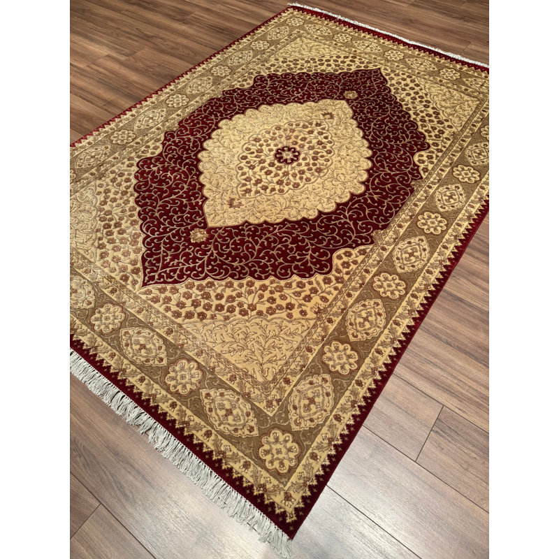 Tapis en laine beige noué à la main Original Original