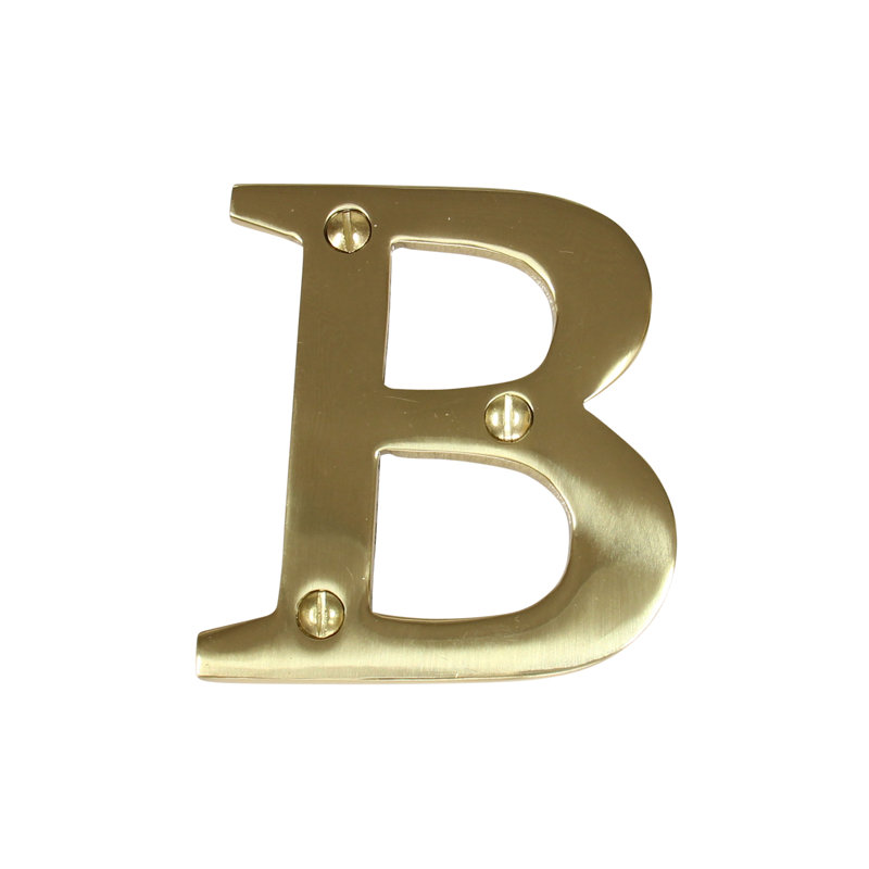 3'' H Brass House Letter, B, Polished Brass