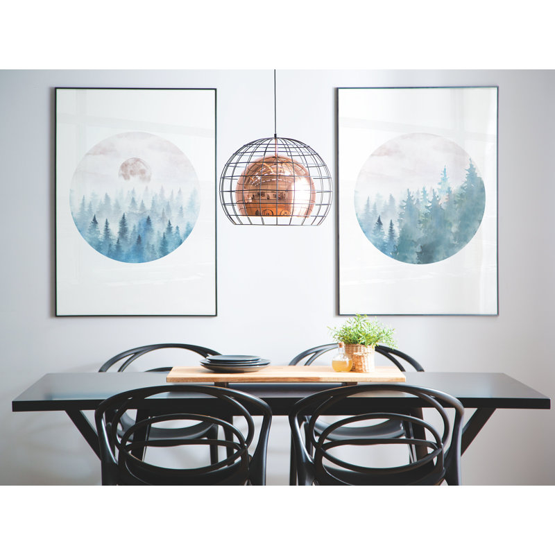 Ines 1 - Light Dome Pendant, Black, Copper