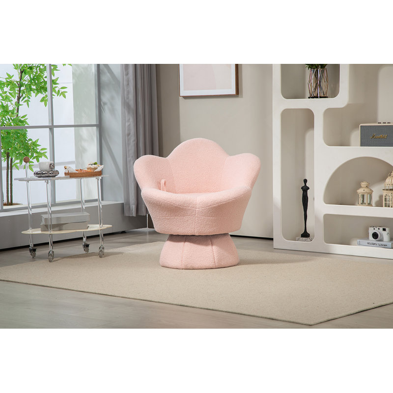 Comfortable Rotating Armchair For Relaxation And Style Enhancement, Pink