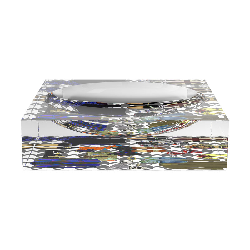 Bougie Men Metal Acrylic Candy Catchall Dish, 8"W x 8"D x 2"H