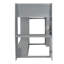 Wood Gaming Loft Bed With Desk, Multi-Storage Shelves, LED And A Hanging Clothes Rack-844318204