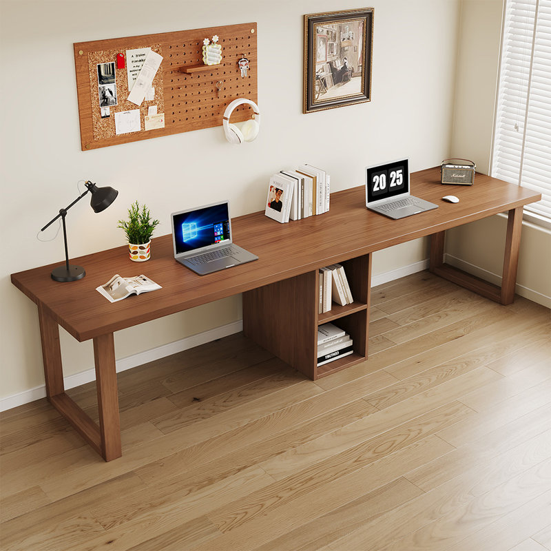 Bureau rectangulaire en bois massif brun noisette, H 29,53 po x l 78,74 po x P 23,62 po