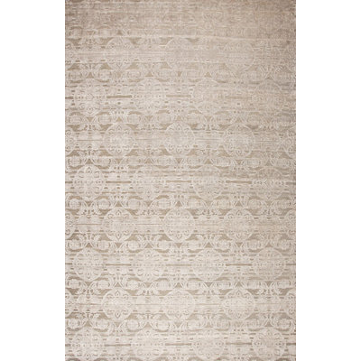 Epic Hand Knotted Area Rug in Cream/Taupe