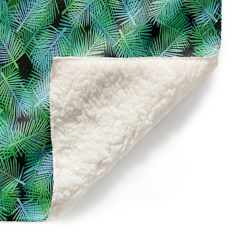Couverture sherpa à 7 doux palmiers tropical, l 51 po x L 60 po