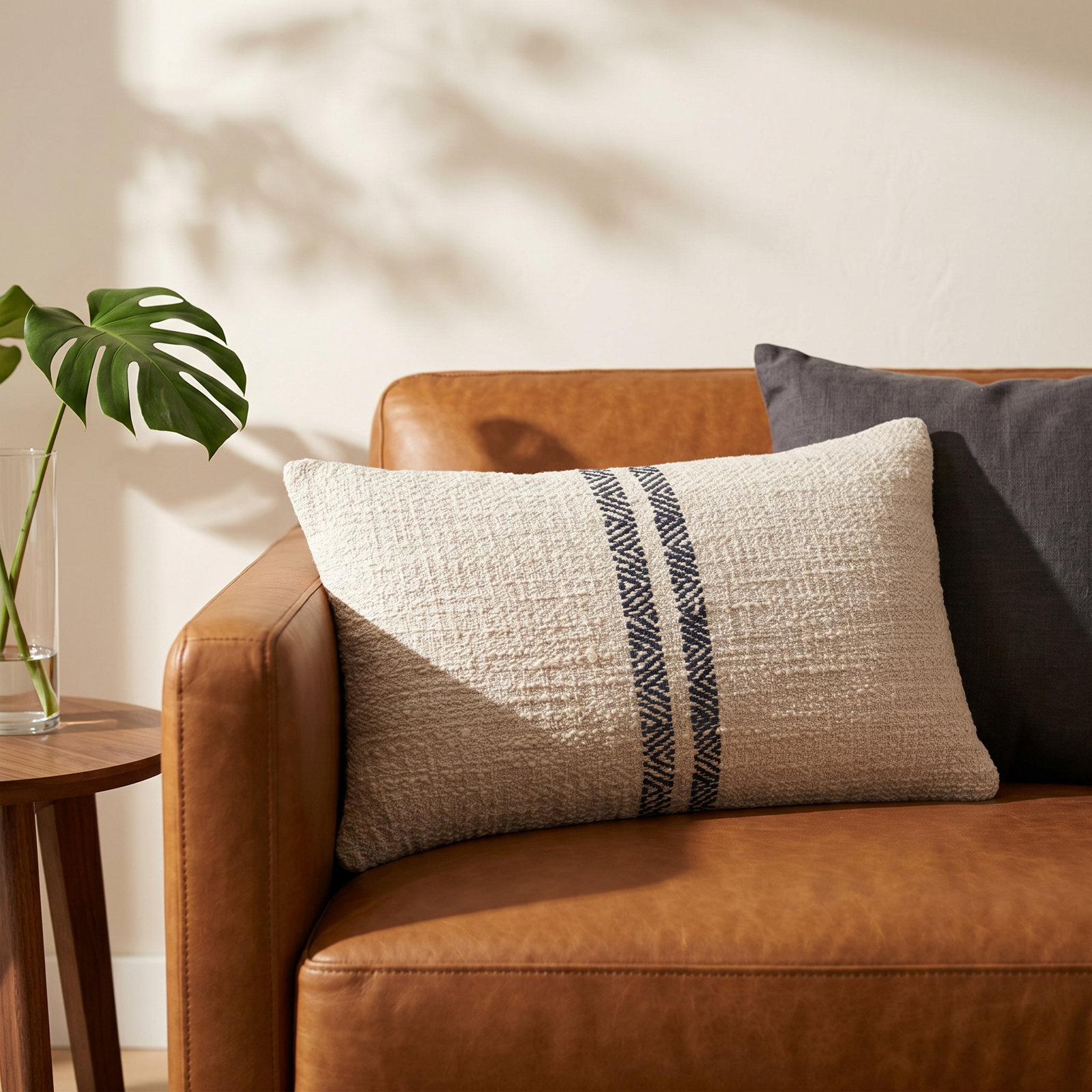 20" x 12" Cotton Pillow Cover, Cream