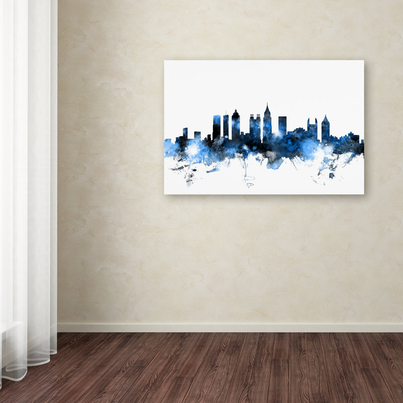 « atlanta georgia horizon white », impression sur toile tendue, H 16 po x l 24 po x P 2 po