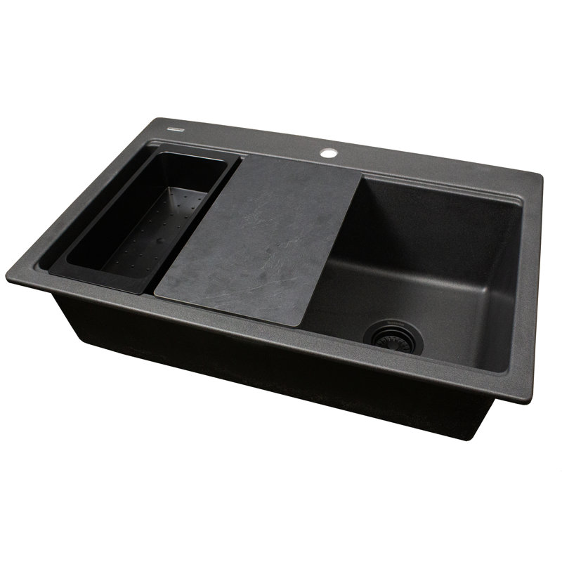 Nantucket Sinks 33 inch Dualmount Workstation Granite Composite Black