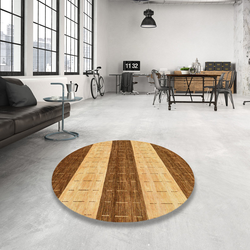 Tapis abstrait moderne 42 po, Rond 5 pi