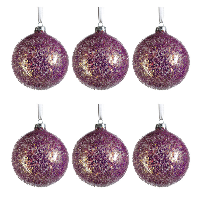 Ornement boule Harlun The Holiday Aisle®, H 3,25 po x l 3,25 po x P 3,25 po, Rose
