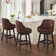 Chela Vigen Upholstered Button-Tufted Barstool with Solid Wood Frame