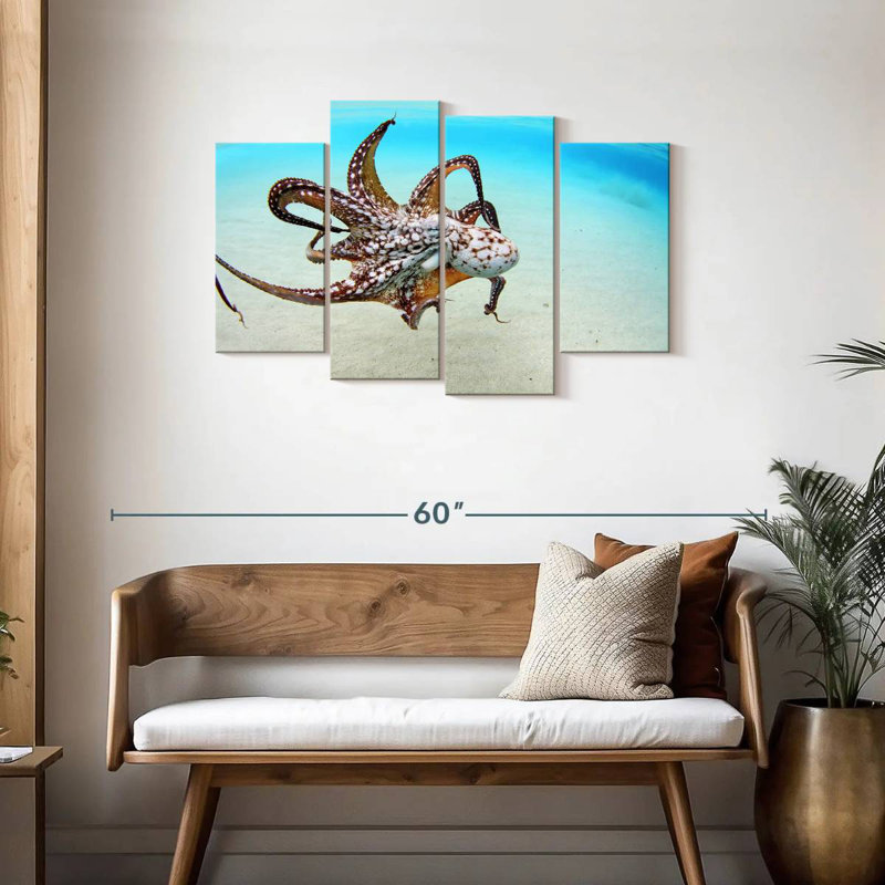 Pieuvre sauvage de l'océan Brampt, H 27 po x l 43 po