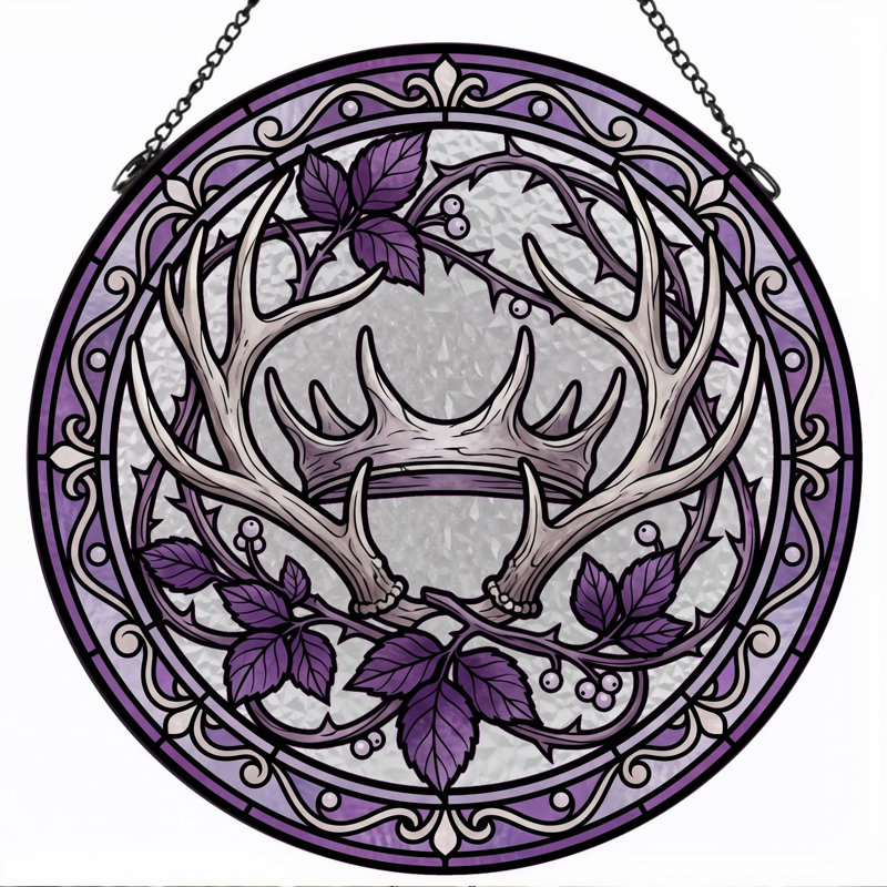 Panneau de vitrail en verre coloré, 7,8 heures, 7.8"H