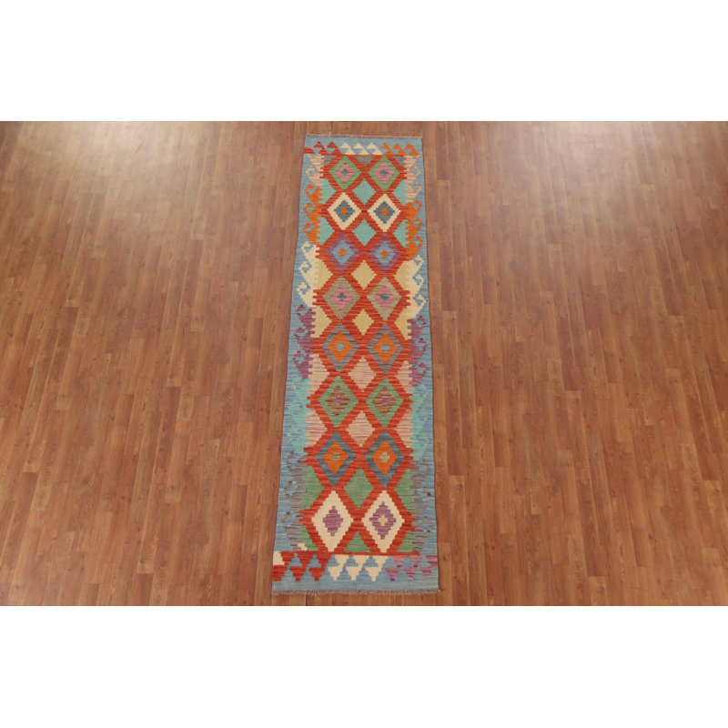 Tapis de couloir oriental coloré Kilim 3 x 10