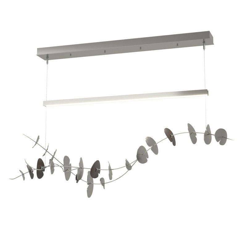 Luminaire suspendu 1 lumière Lily, Argenté, Bronze huilé