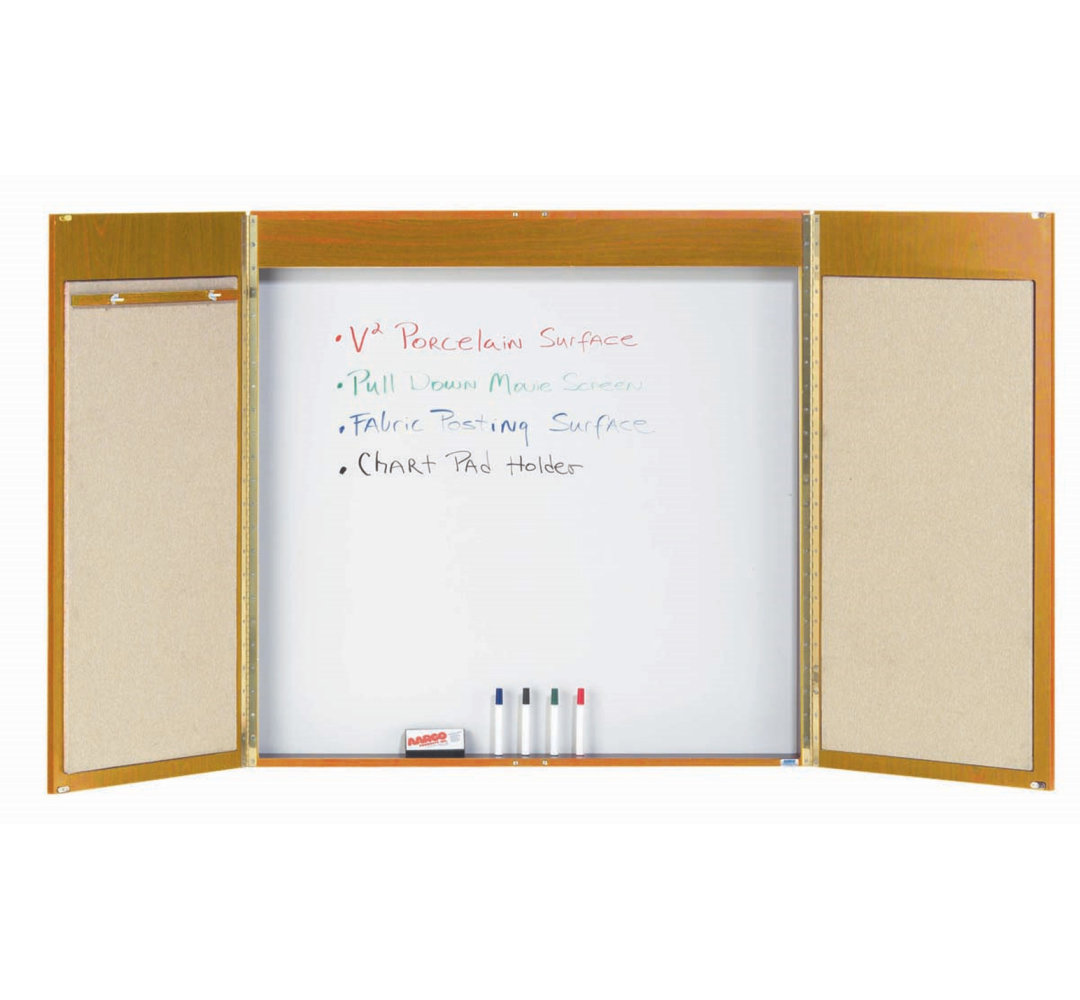 Enclosed Cabinet Porcelain Small - 2' - 4' Whiteboard AARCO 