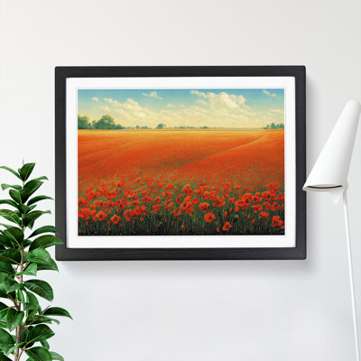 Majestic Poppy Field Flowers - Single Picture Frame Painting