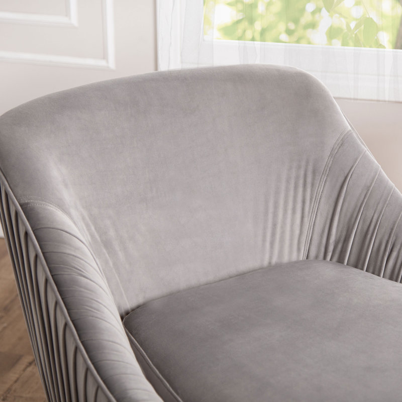 Chaise d'appoint pivotante en polyester capitonné de 30 po de largeur, Gris