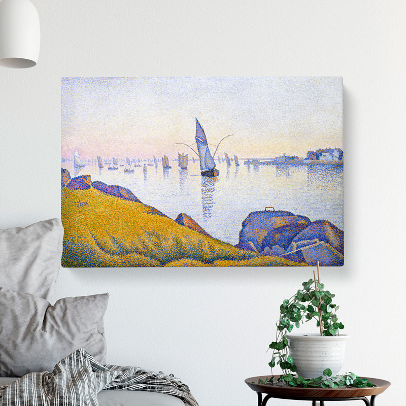 Evening Calm by Paul Signac - Wrapped Canvas Painting, 50cm H x 76cm W x 3cm D