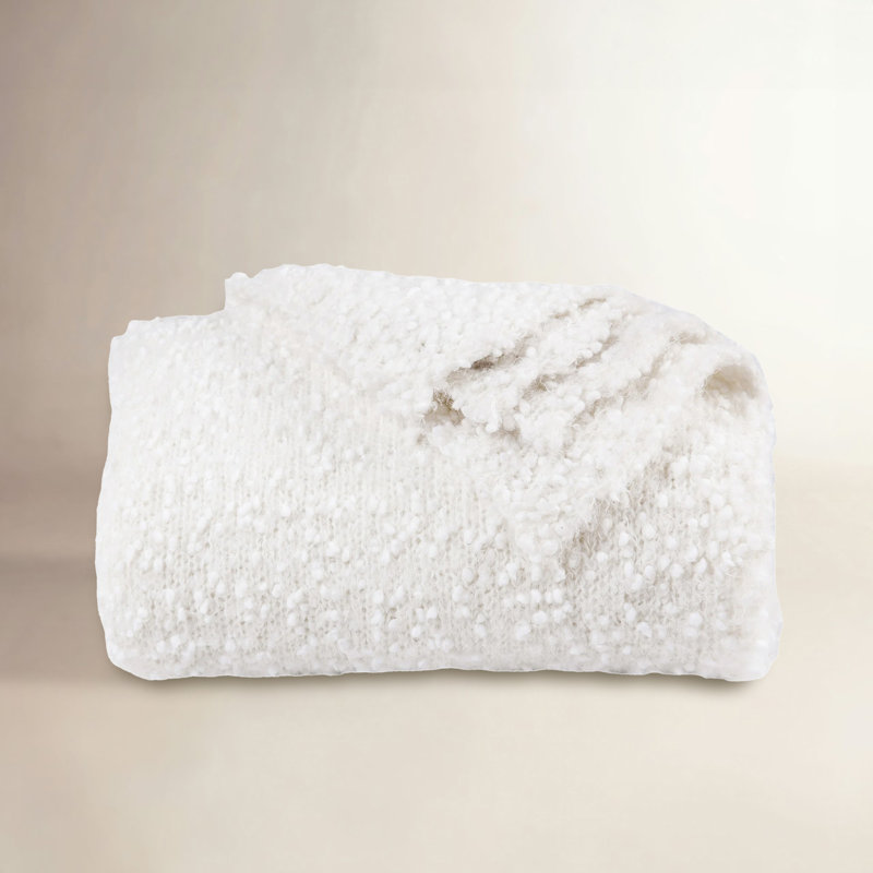 Jeté Pebble Creek Nubby Knit Classic Chic Casual, Blanc