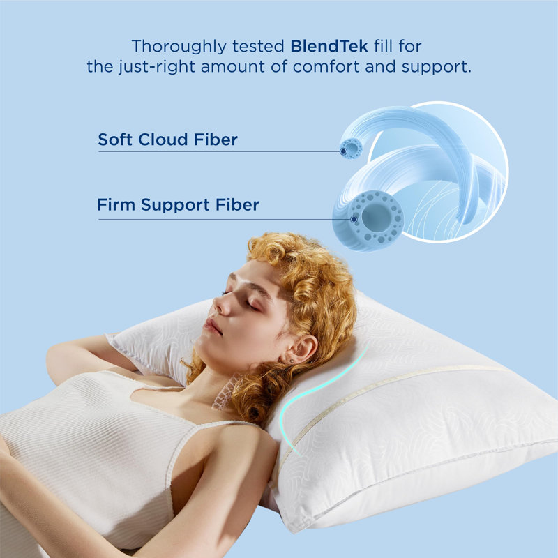 Bedsure Hotel Pillows Fluffy Bed Pillows for Sleeping with Breathable Cover Soft, Light Khaki, Standard