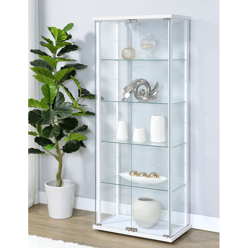 24.15" W Transitional Curio Cabinet, White