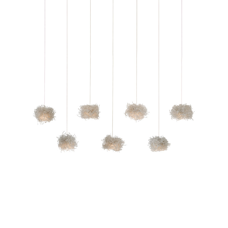 Luminaire suspendu rectangulaire 7 lumières Birds Nest