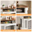 Caisse pour chien 63 pouces en bois avec colonnes romaines - portes doubles, diviseur, rangement pour meuble télé-310080737