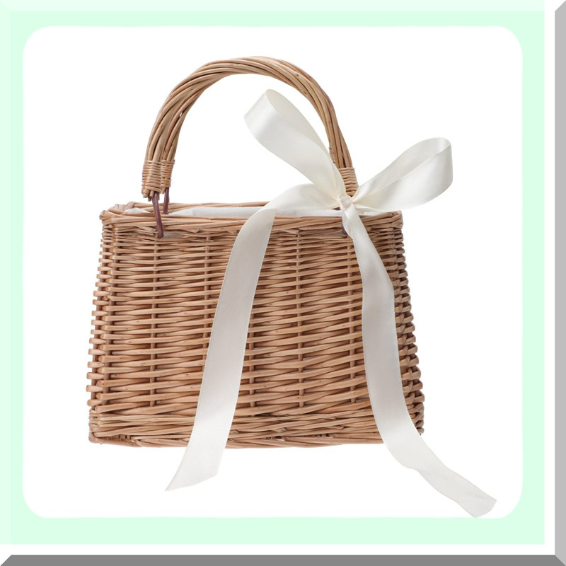 Wicker Rattan Flower Basket for Home Decor