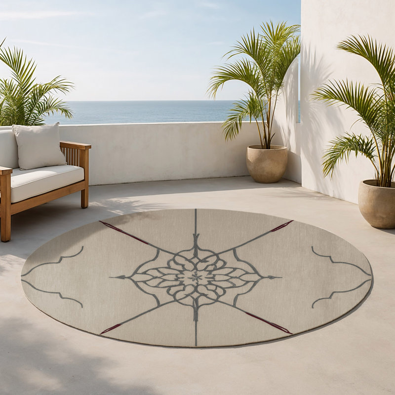 Tapis intérieur et extérieur Angular Ascent, Rond 5 pi
