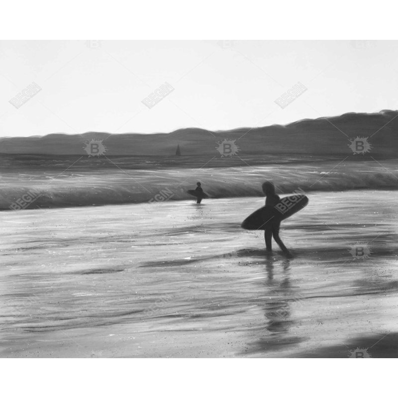 Surfers Print On Canvas