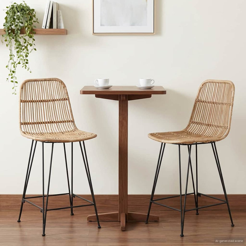 Counter Stool with Metal Frame, 60cm, Natural