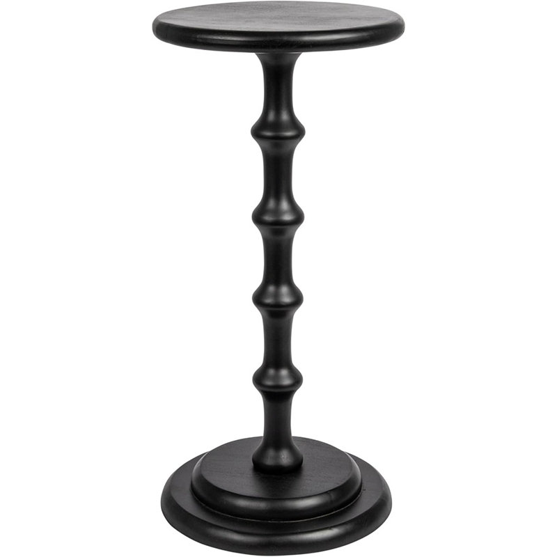 Table d'appoint à piédestal, noire