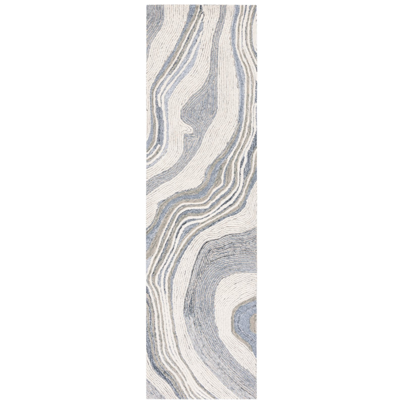 Kring Hand Tufted New Zealand Wool Abstract Rug, Runner 2'3" x 6'