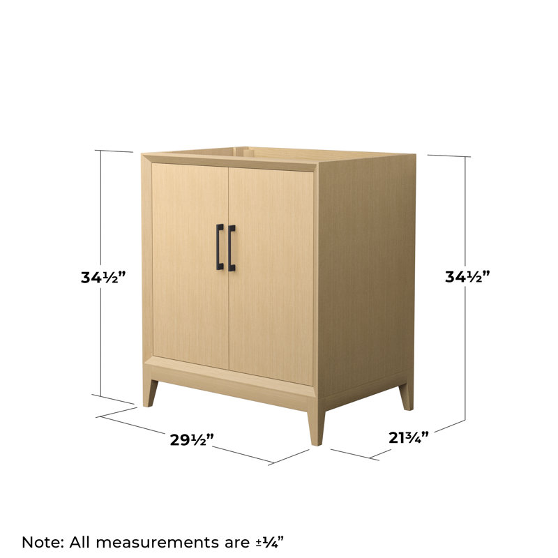 Janna 29.5" Freestanding Single Bathroom Vanity Base Only, Matte Black