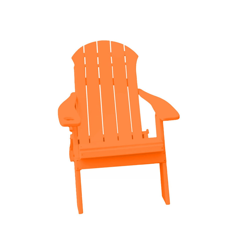 Woden Resin Folding Adirondack Chair, Weathered Wood