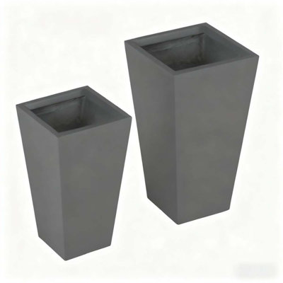 Durable & Stackable Plant Pot,2-Pack Outdoor Planter Set,Flower Pots With Drainage Holes,For Porch,Entryway,Patio,Yard,Garden