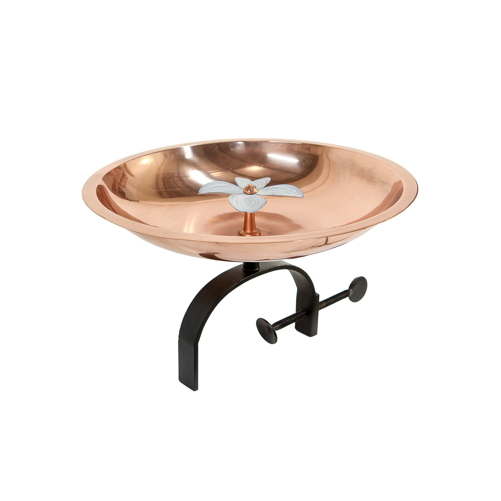 Dogwood Birdbath with Over Rail Bracket