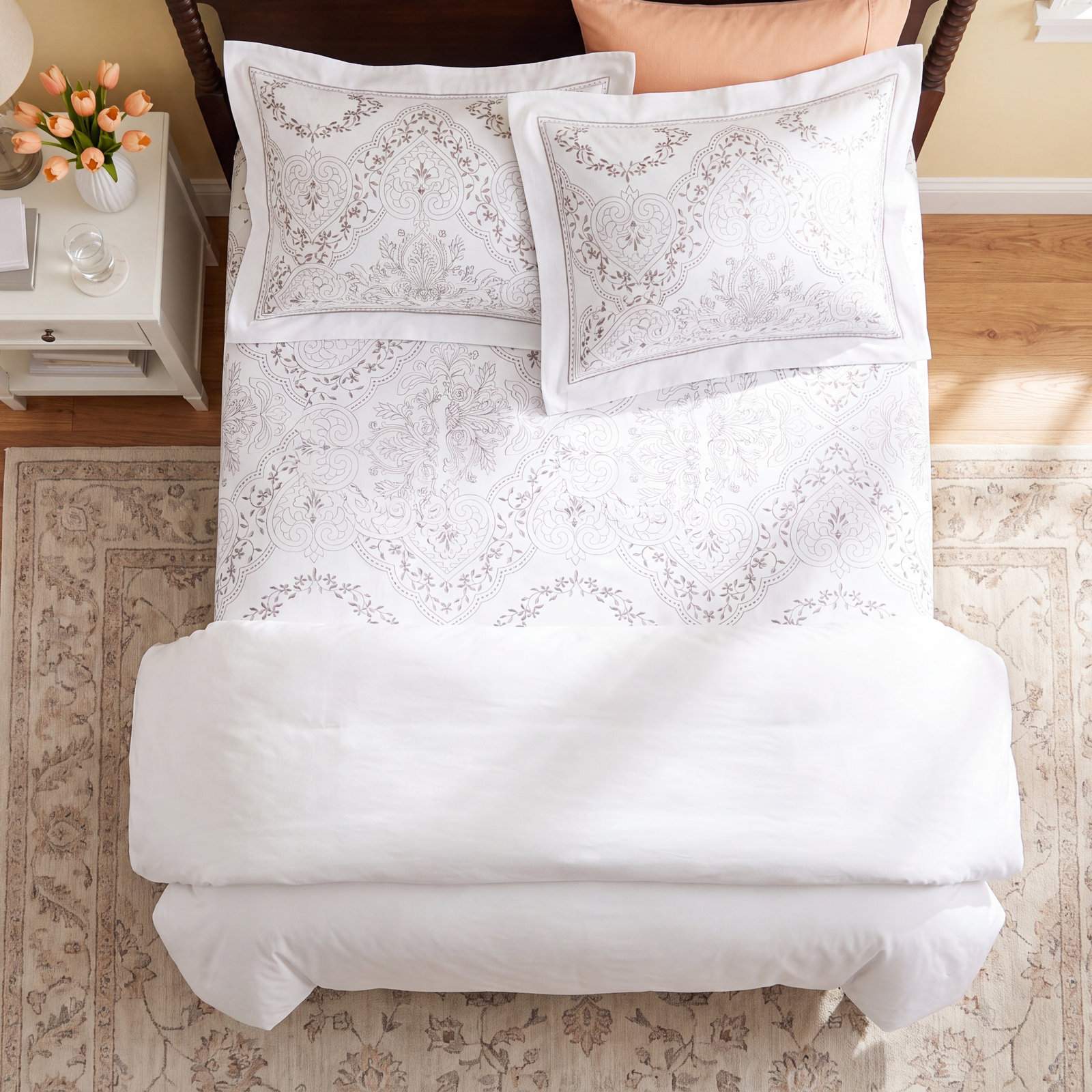 Berdine Cotton Duvet Cover Set, King Duvet Cover + 2 King Shams