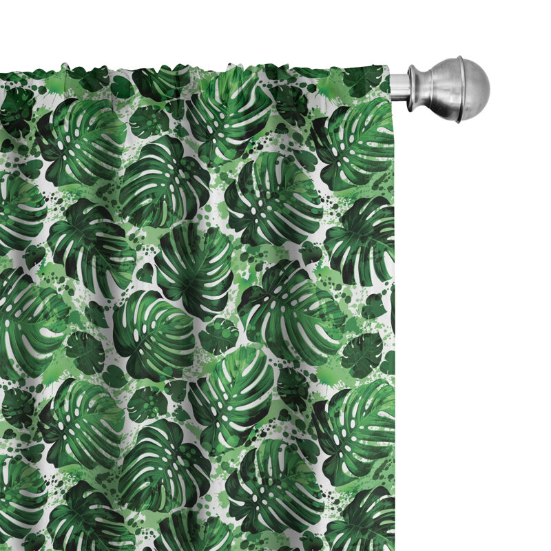 Panneaux de rideaux semi-diaphanes avec passe-tringle Tropical, 28 po x 84 po