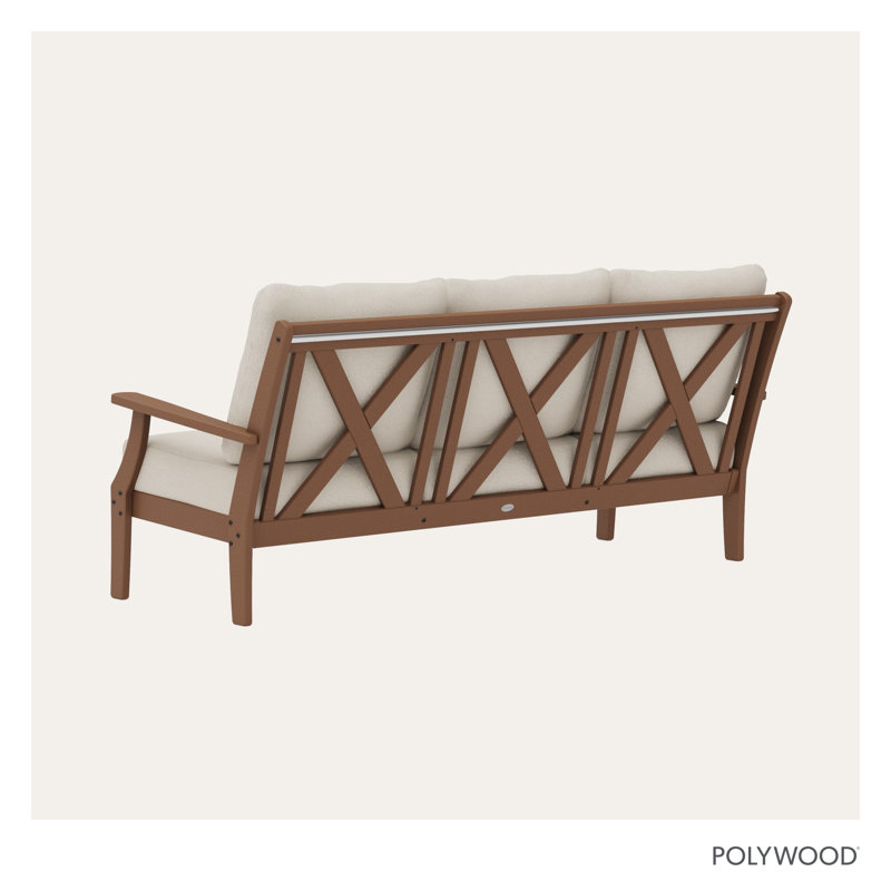 Braxton Deep Seating Sofa, Dune Burlap, Teak