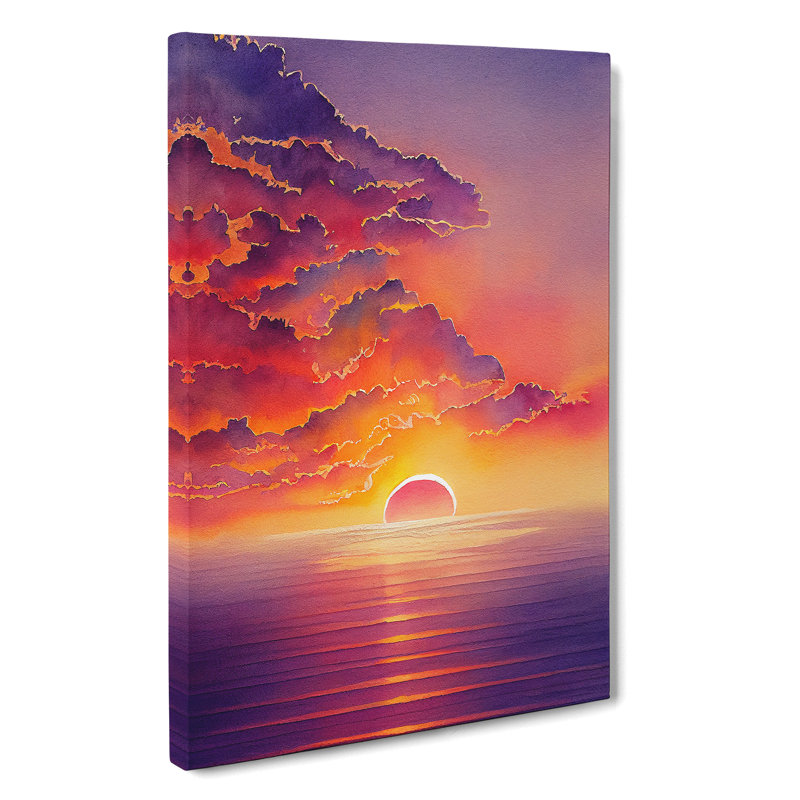 XC1022-1189X Boundless Ocean Sunset - Wrapped Canvas Print, 60cm H x 40cm W x 3cm D