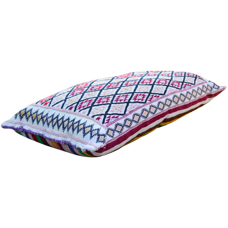 Coussin lombaire en laine rayé, Polyester / rembourrage écologique