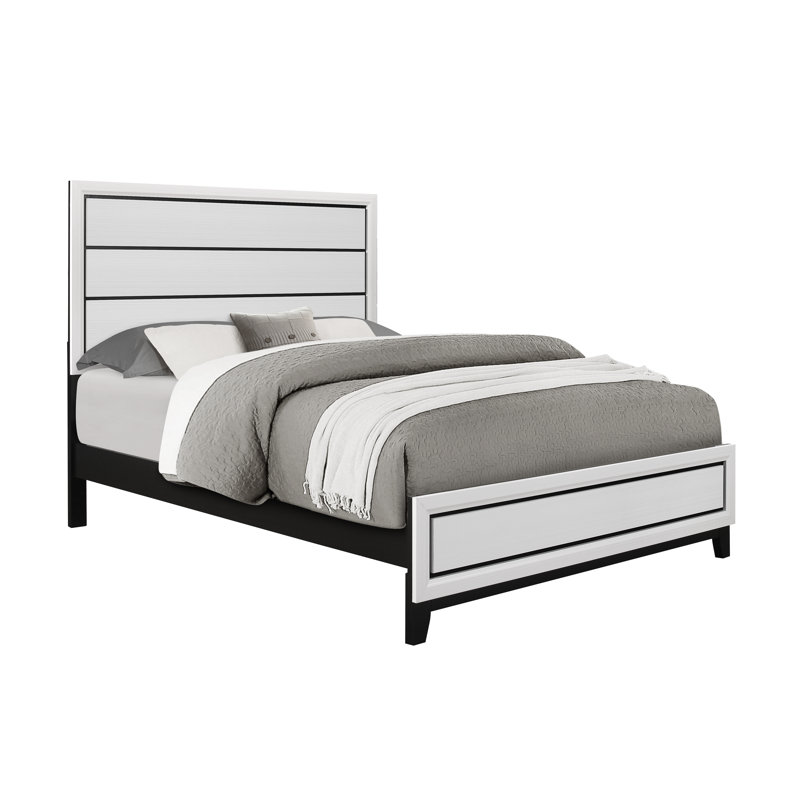 Solid Wood Standard Bed, Full, White