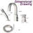 Brushed Nickel Waterfall Tub Faucet With , Deck Mount 3 Roman Filler, 59" Hose Hand Shower, Consistent Ceramic Cartridge And Shower & Hose, Secure-125221917