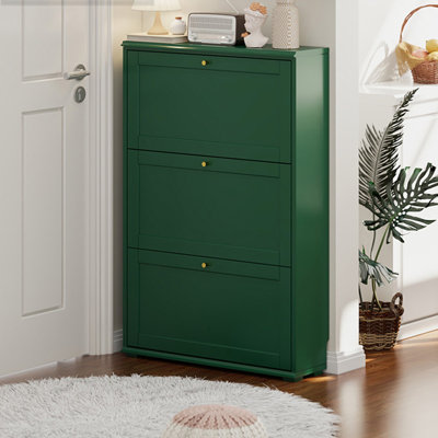 Green Solid wood Shoe Storage