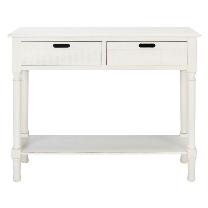 Dupuis Console Table, Distressed White, 36" H x 13" W x 30" D