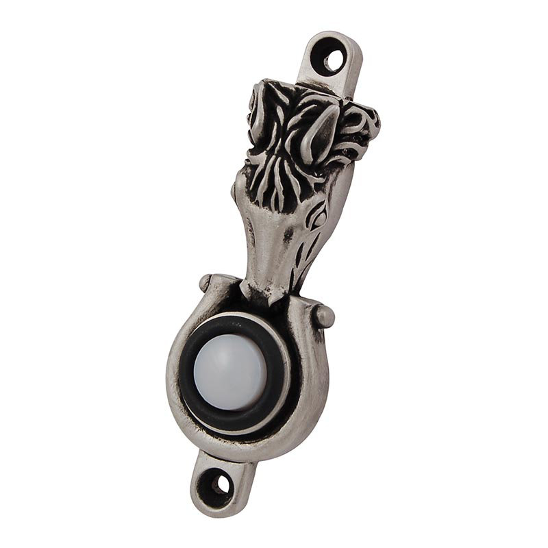 Equestre Push Button Doorbell, Antique Nickel