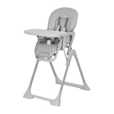 Collapsible Baby High Chair for Feeding – Adjustable Height, Backrest & Footrest, Removable Tray, Compact Fast Folding, Safe for Babies & Toddlers, Easy Clean – Gray