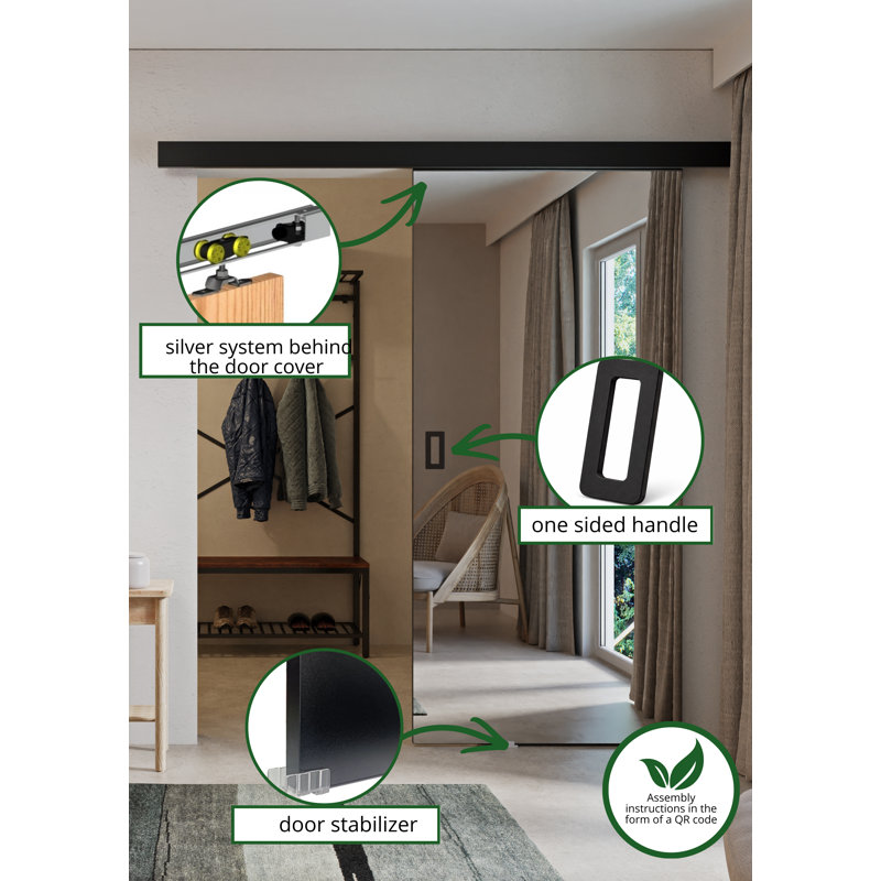 DOOR MESTO 1, Black, 92cm x 205cm